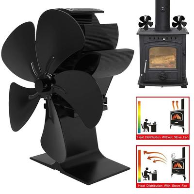 Wood Stove Fan, 5-Blade Fireplace Fan for Wood Burning Stove, Heat Powered Fan Blade Just the Fan Blades