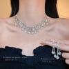Diamond fringed earrings necklace dress wedding dress versatile exquisite collarbone chain high sense light luxury temperament jewelry
