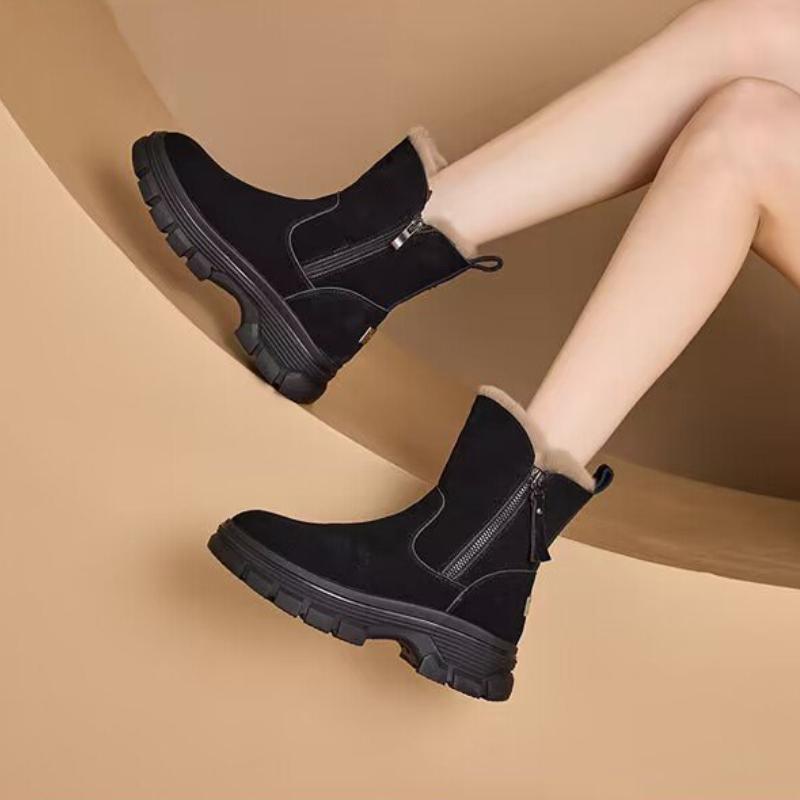 Trendy Cotton Boots 2024 Winter New Edition with Velvet Thick Bottom Anti Slip Outdoor Warm Commuter Women's Shoes Zapatos Mujer