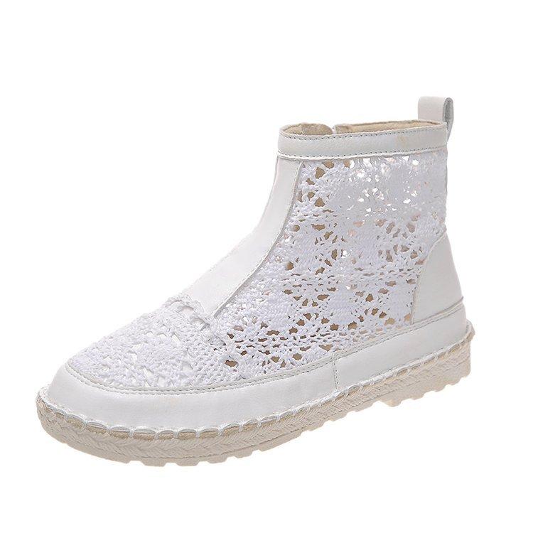 

Модные Горячие Продажи 2025 Новые Женские Дышащие Сетчатые Ботинки Летняя Обувь Кружевная Прогулочная Неглубокая Новая Однотонная Нескользящая Повседневная Обувь 35-40 Обувь 35 белый