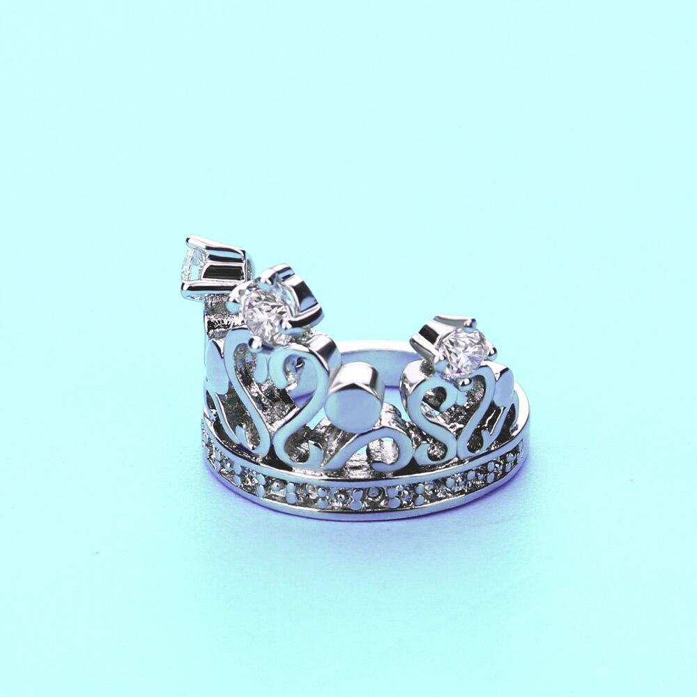 Summer Women's 925 Silver Ring Noble 17.5MM Crown Ring Female Luxury Jewelry AAA Cubic Zircon Inlaid Wedding Ring with GiftBox