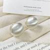 Elegant Brushed Silver Round Ear Studs: Stylish, Versatile, and Personalized Light Luxury Jewelry.