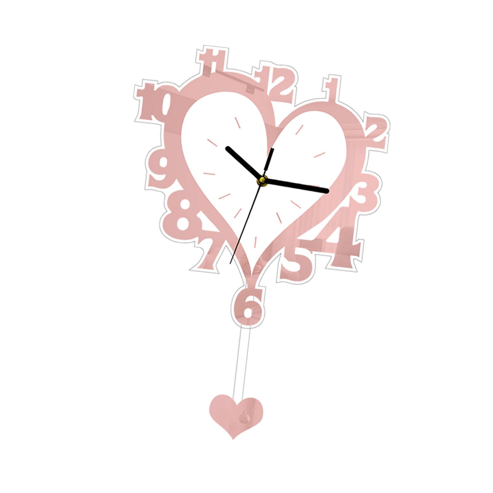 

Wall Clock Timepiece Nordic Lightweight Acrylic Arabic Numerals with Pendulum розового золота