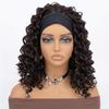 African Womens Short Curly Wig Headband Synthetic H0826A 14inch High Density 210%