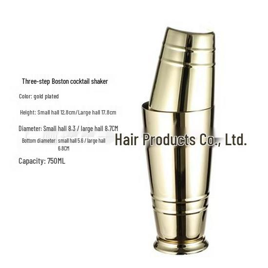 304 Mirror Stainless Steel Etched Pattern Boston Cocktail Shaker
