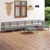 Day and Night - Day and Night Garden Furniture Set 7 Pieces Solid Pine Wood Gray