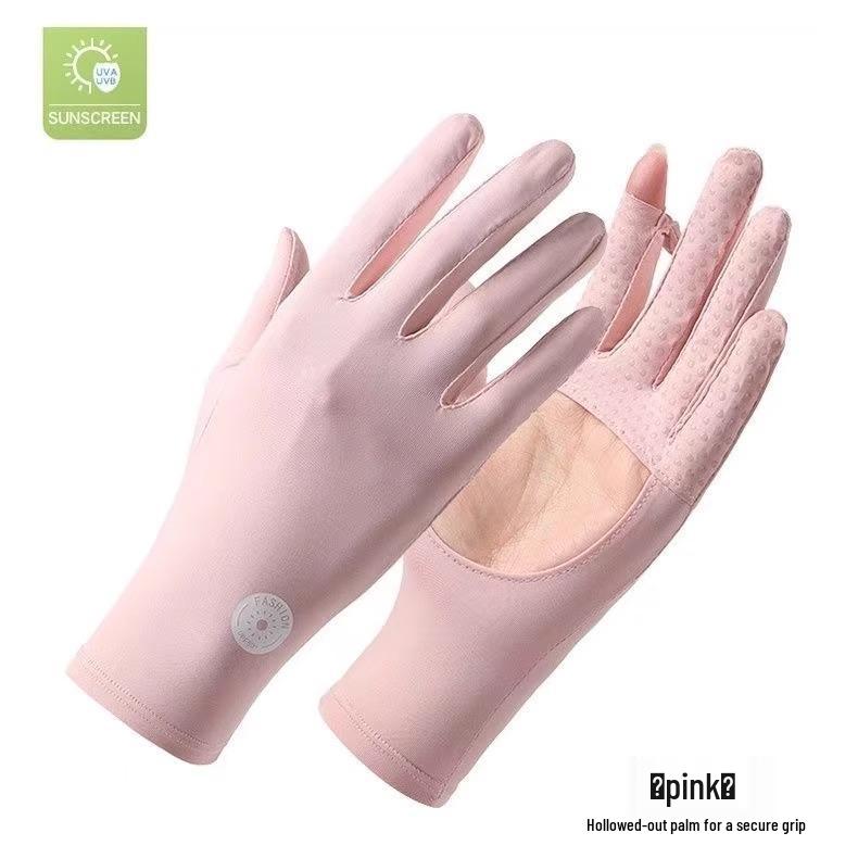 

Женские перчатки без пальцев для вождения с защитой от УФ-лучей - Солнцезащитные, из ледяного шелка, тонкие, для лета, для велоспорта, для электромобилей