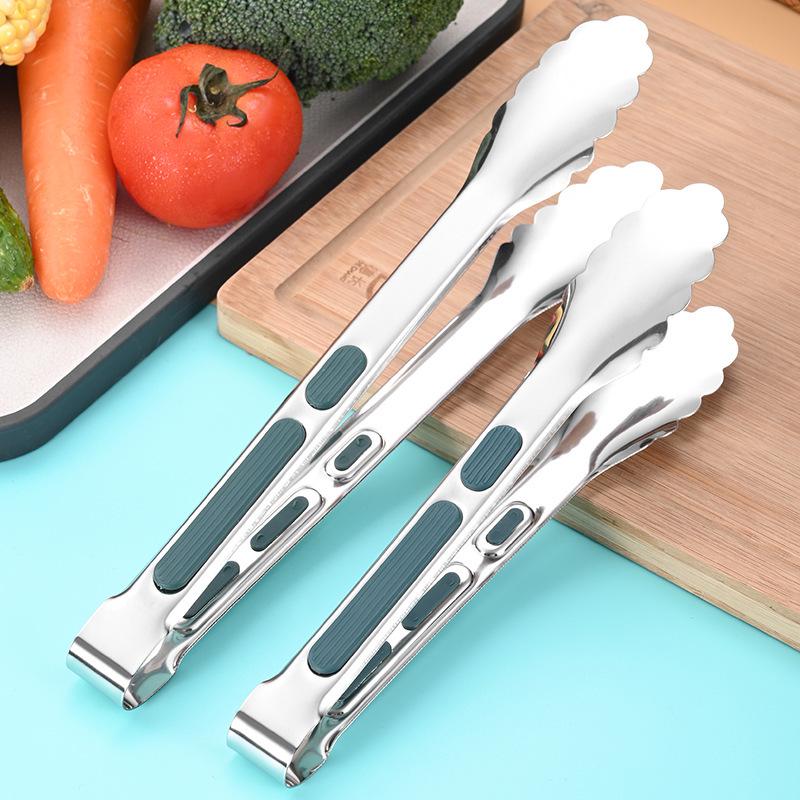 Stainless Steel Anti-Scald BBQ & Roasting Tongs for Bread, Meat, and Steak - Perfect Kitchen & Baking Utensil