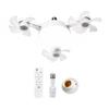 Ventilatore da Soffitto con Luce 3/4/5 Pale e Telecomando, 2-in-1 LED Silenzioso tipo Drone per Ventilazione Soggiorno, Pale Pieghevoli, 3 Velocità Dimmerabile, Attacco E27 per