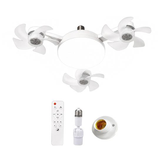 Ventilatore da Soffitto con Luce 3/4/5 Pale e Telecomando, 2-in-1 LED Silenzioso tipo Drone per Ventilazione Soggiorno, Pale Pieghevoli, 3 Velocità Dimmerabile, Attacco E27 per