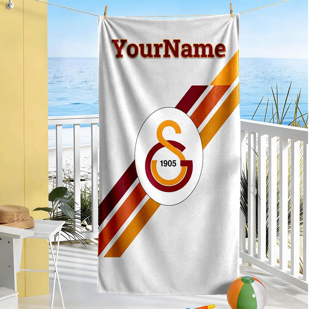 Galatasaray Personalized Text Beach Towel Quick-Dry Soft Microfiber