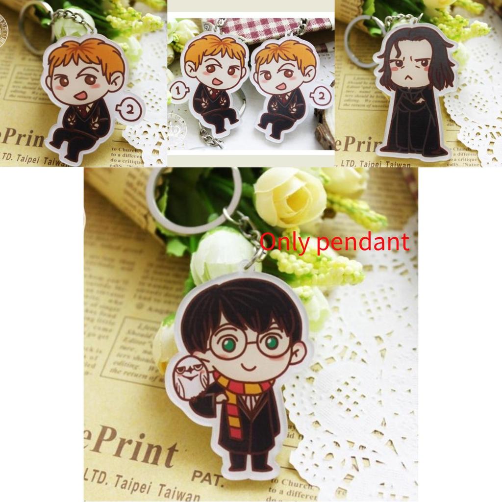 Cartoon Harry Potter Snape Malfoy George Bill Movie Character Pendant Keychain For Gift Giving And Travel Souvenir