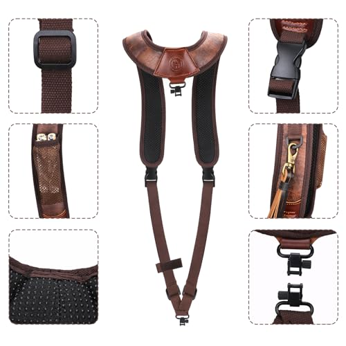 TOURBON Backpack Style Gun Sling, Double Shoulder Strap with Swivel, Adjustable Rifle Sling for Hunting and Shooting