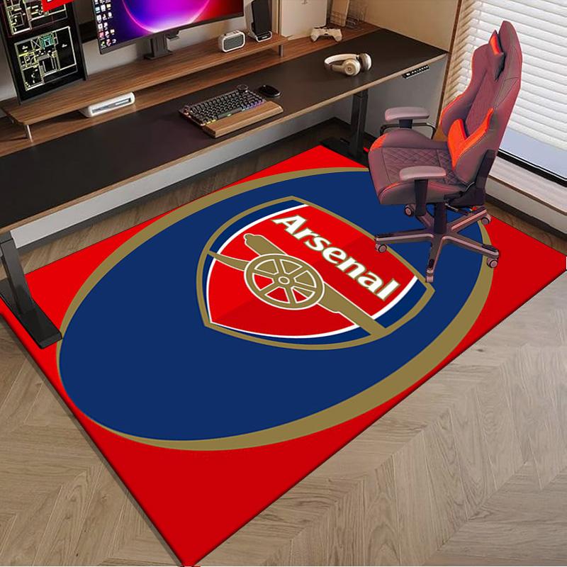 Arsenal Football Club Wappen Teppich für Büro, Stuhlunterlage, Dekorteppich Wohnzimmer Matte, Große Größe Fan Geschenke Weihnachtsgeschenke