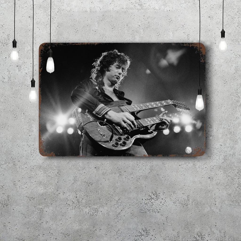 Jimmy Page Metal Signs Wall Decor Vintage Tin Signs Captain Metal Poster Decor for Bar Pub Club Wall Decoration