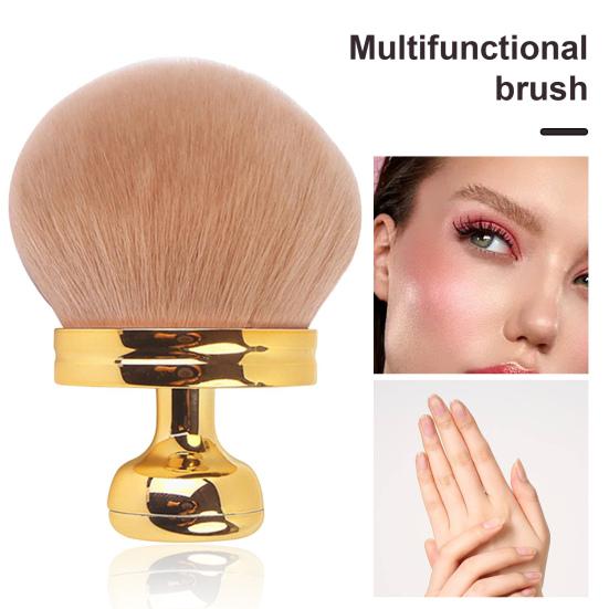 Mushroom Makeup Brush with Handle Nail Art Dusting Brush Kabuki Brush Multi-purpose Loose Power Foundations Blush Cosmetic Brush