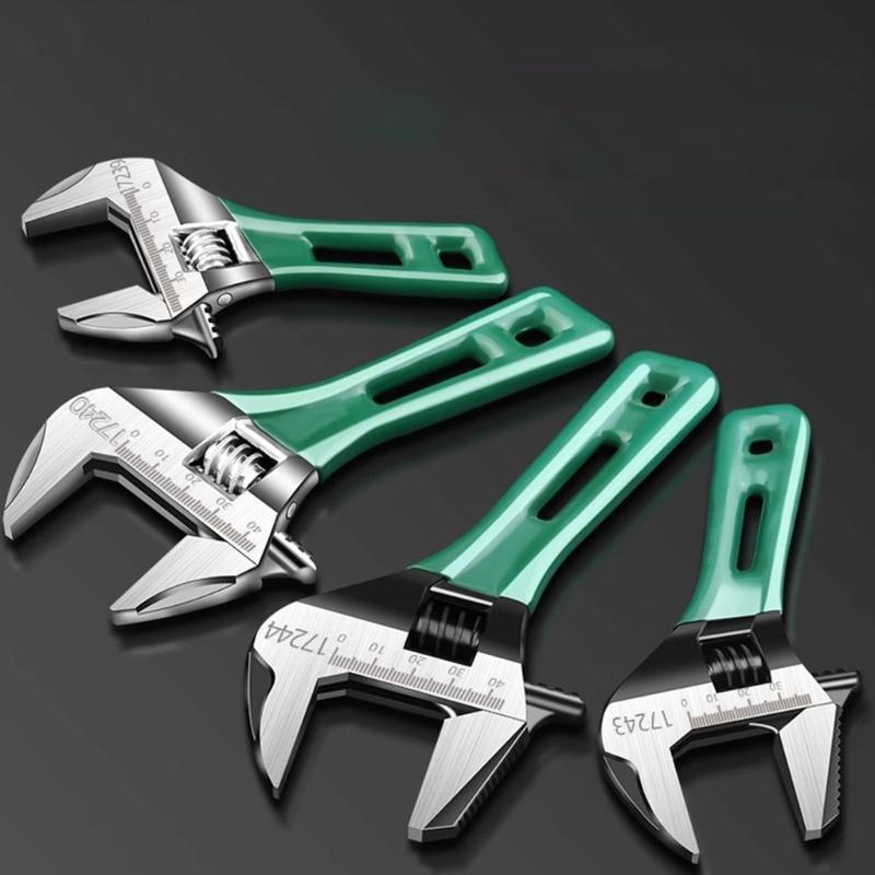 6/8inch Adjustable Wrench Professional Shifters Spanner with Wide Calibers Opening for Household
