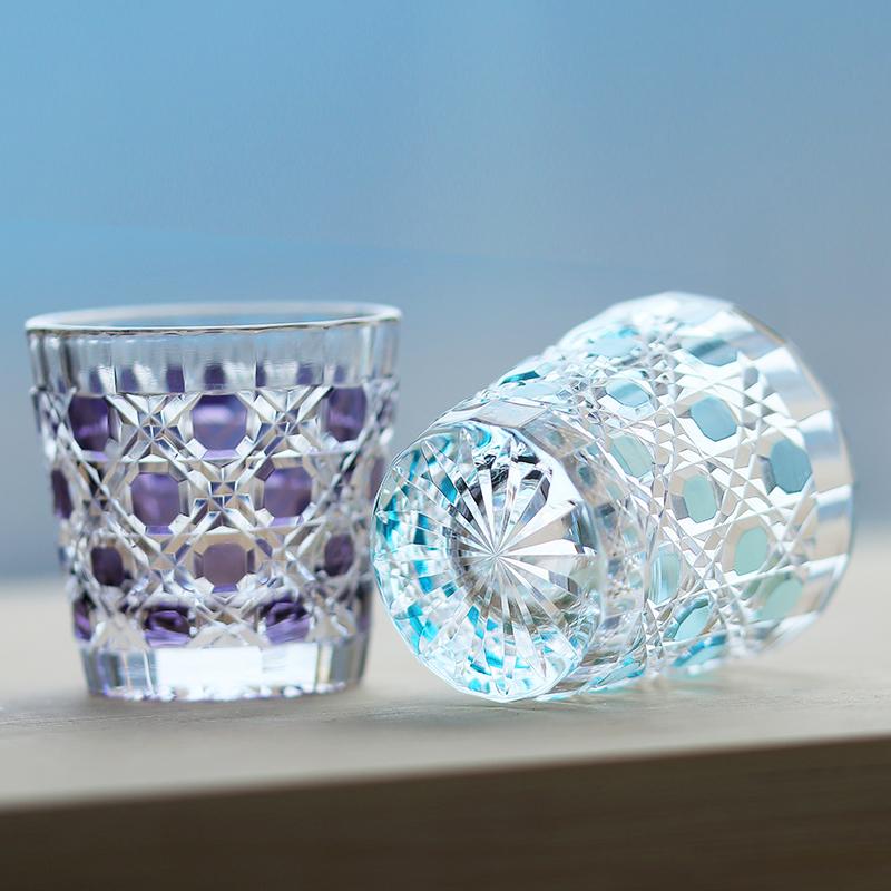 Luxury 35Ml Edo Kiriko Multi-Color Soju Glass Cup Japanese Style Hand Cut S Glass For Whiskey Tequila 1.2Oz Korea