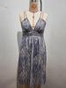 2025 Spring/Summer Sexy Backless V-Neck Spaghetti Strap Chiffon Print Dress