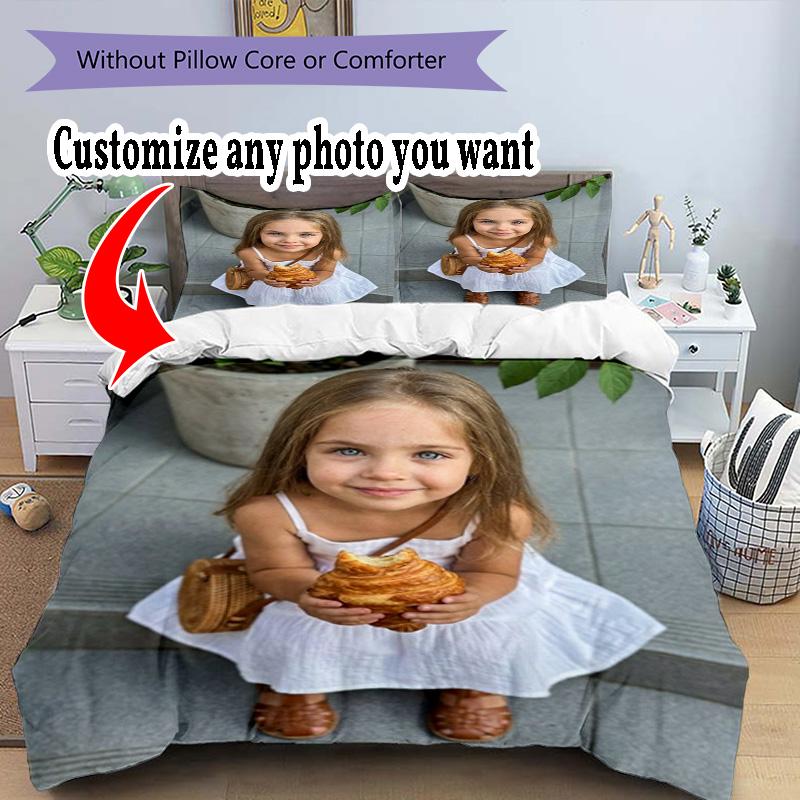 Personalizza Foto Personalizza il tuo set di biancheria da letto con foto Copripiumino Traspirante con Federe Decorazione per la Casa Regalo di Compleanno