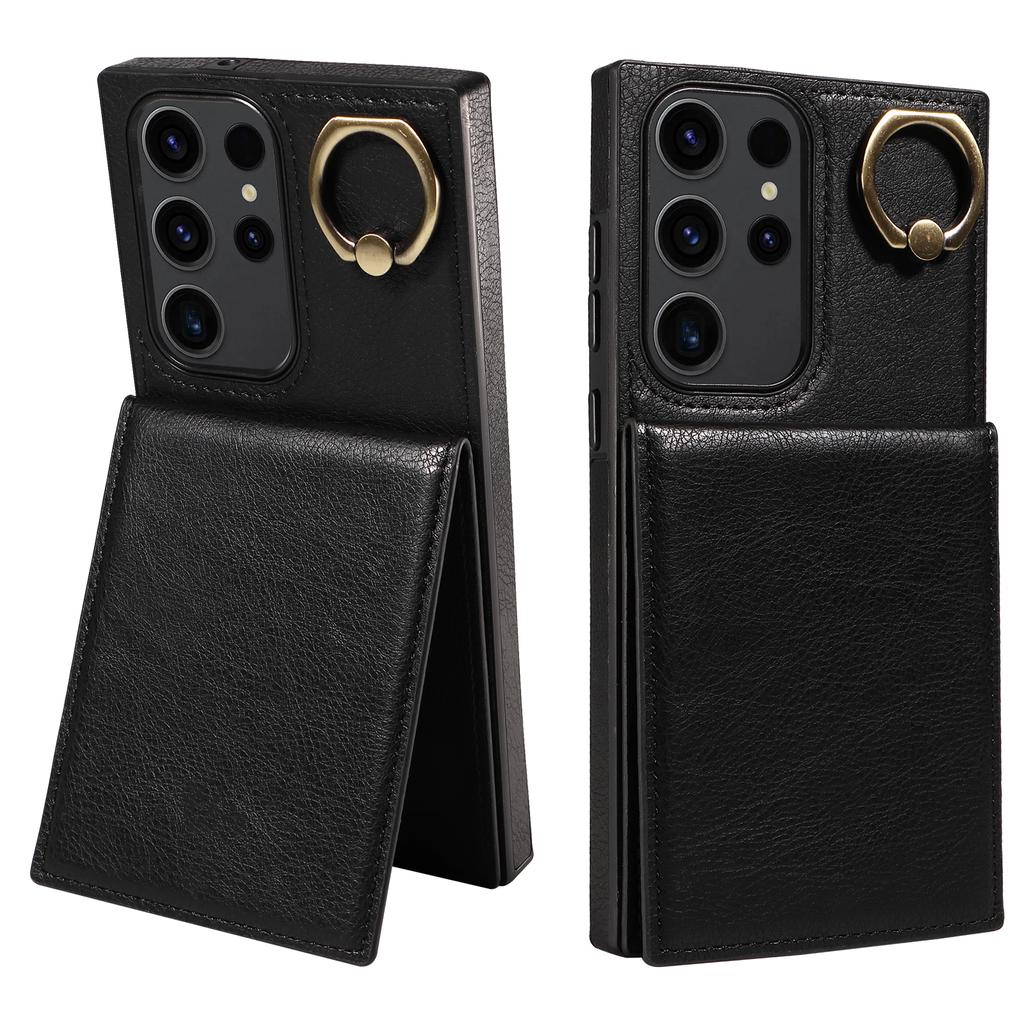 Ring Bracket Vertical Opening Wallet Card Slot Phone Case for Samsung Galaxy S22,S23,S24,A05,A12,A13,A14,A15,A52,A72,A22,A32,A33,A53,A73,A23,A24...