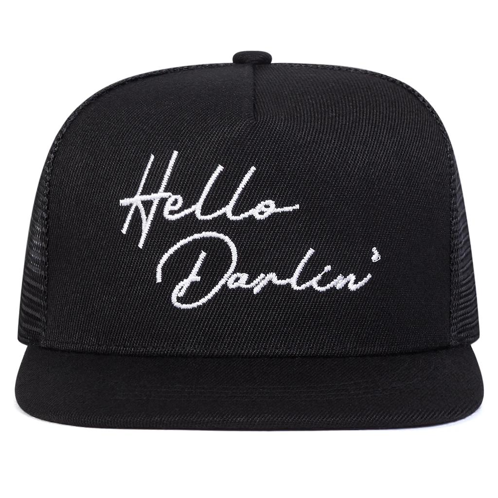 Unisex Hello Darlin Embroidery Hip-hop Net Hats Spring And Summer Outdoor Adjustable Sports Casual Baseball Caps Sunscreen Hat