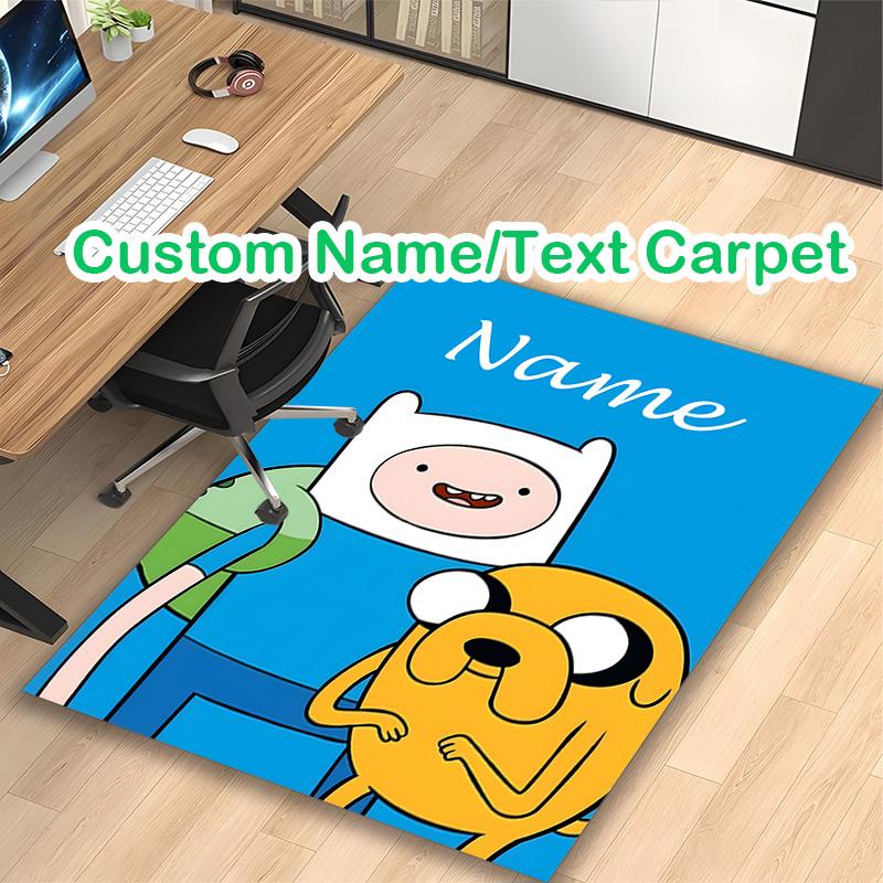 Adventure Time Friends Carpet, Non-slip Office Chair Rug, Digital Print Home Area Rug, Unique Festival Decorations