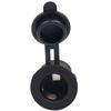 Black Car Cigarette Lighter Socket 12V Waterproof Plug Marine Motorcycle Truck RV ATV Power Socket Adapter