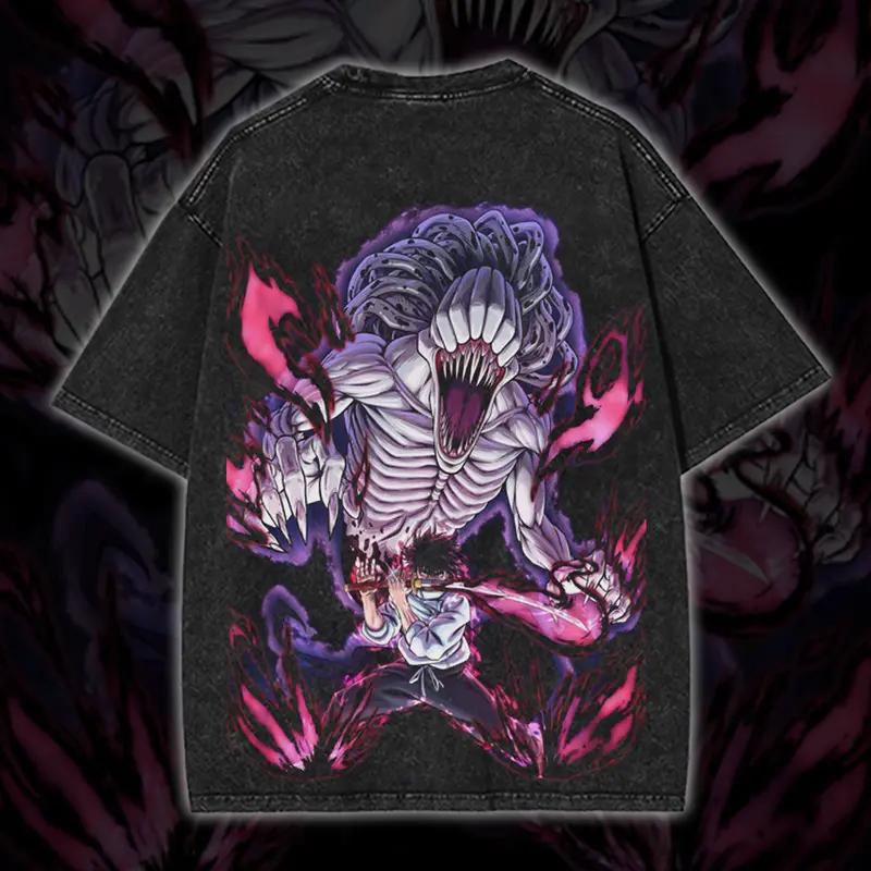 2026 Anime Jujutsu Kaisen T-shirt Okkotsu Yuta Vintage Washed Oversized T Shirt Men Women Clothing Short Sleeve Cotton Tees Tops