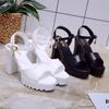 Women Heel Thick Sole Hollow Fish Mouth Sandals Casual Wedges Sandals Peep Toe Women Summer Beach Sandals