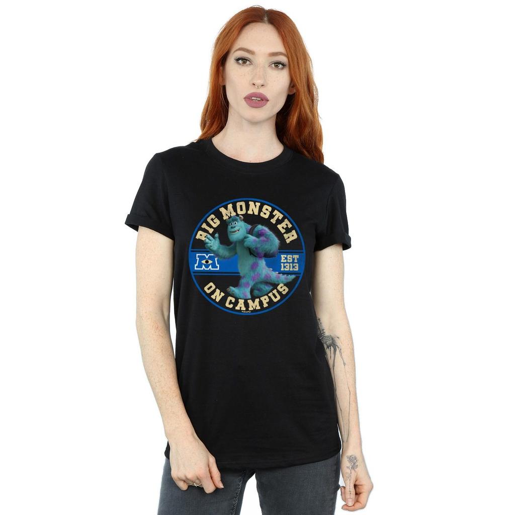 Disney Womens/Ladies Monsters University Monster On Campus Cotton Boyfriend T-Shirt