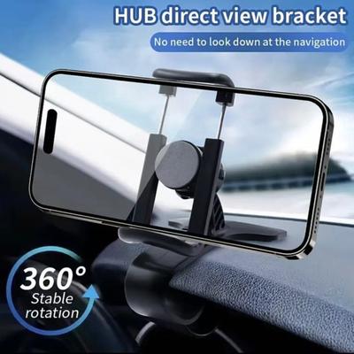 Car Mobile Phone Stand Holder 360-degree Rotation Phone Mount GPS Navigation Bracket Universal Spherical Adjustment Clip-on Phone Mount