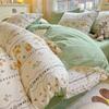 Bedding Four-piece Set, Cotton Pure Cotton Floral Quilt Cover, Bed Sheet Dormitory Three-piece Set