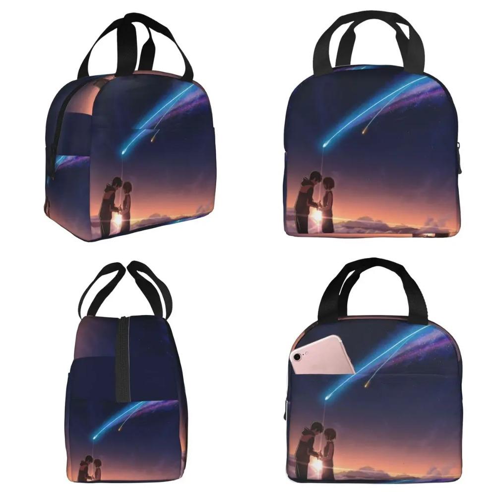 Kimi No Na Wa Your Name Insulated Lunch Bag for Women Office Cooler Thermal Food Box Tote Leakproof Lunch Boxes Container