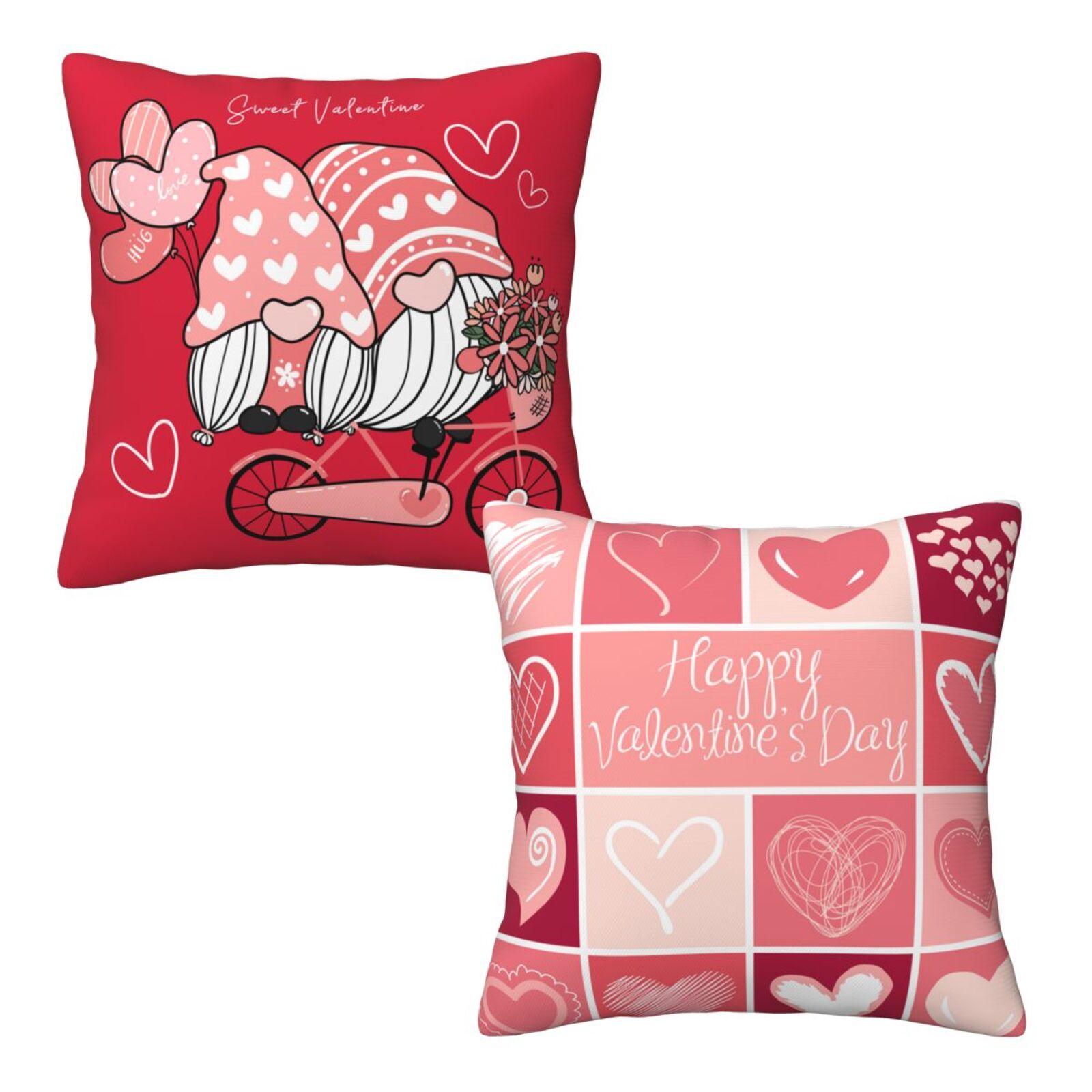 

Розовая наволочка (один набор из двух мягких украшений на День святого Валентина в виде гномов, грузовика и цветов) Наволочка для квадратной подушки в форме сердца c 16x16Inch