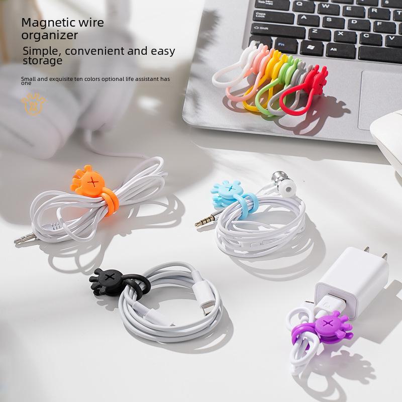 Palm Silicone Magnetic Cable Organizer and Bookmark