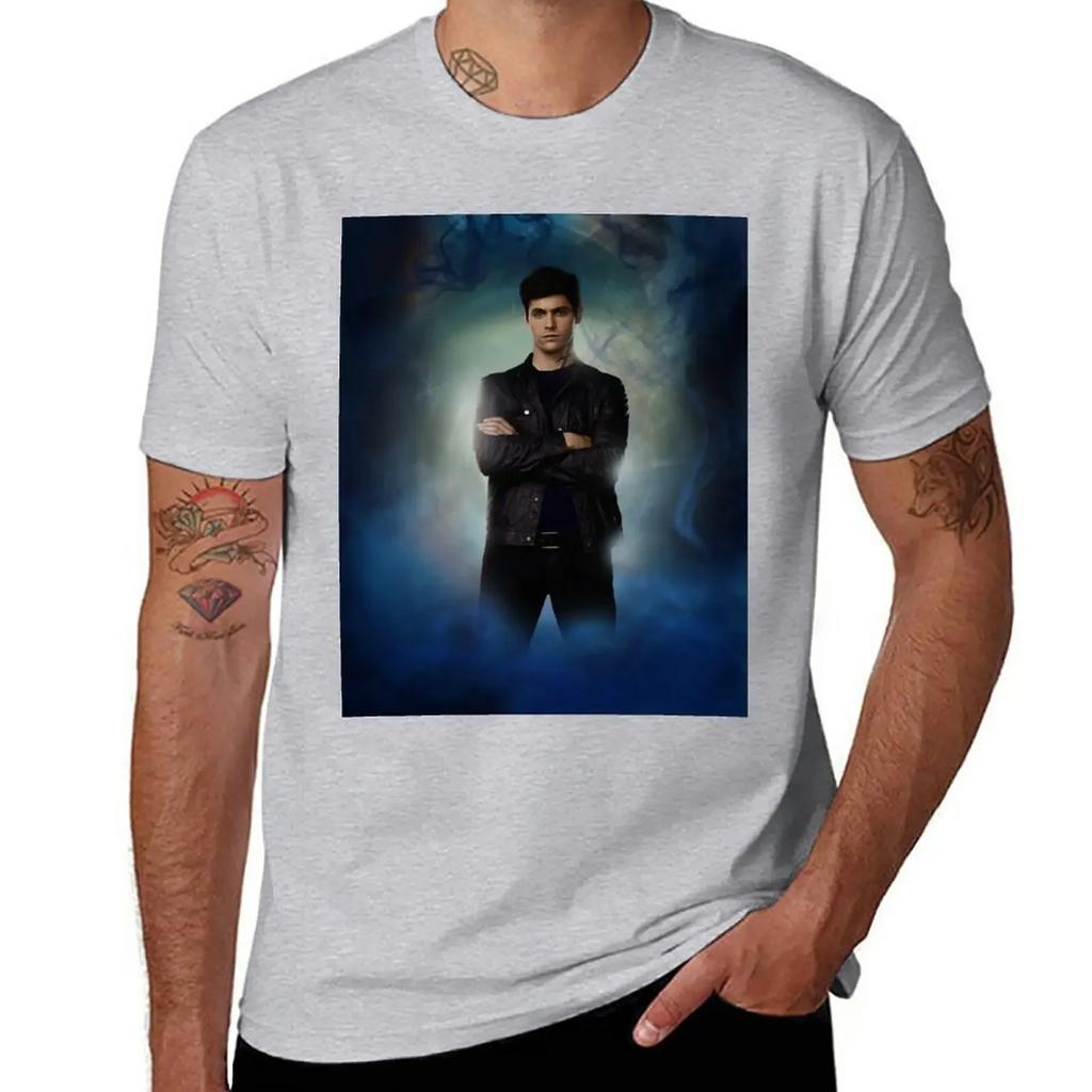 Shadowhunters- Alec T-Shirt summer top vintage clothes customizeds heavyweight t shirts for men