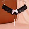 Female Women Sexy Pearl Massage Lace Thong G-stings Panties Lingerie T-back Panties Underwear