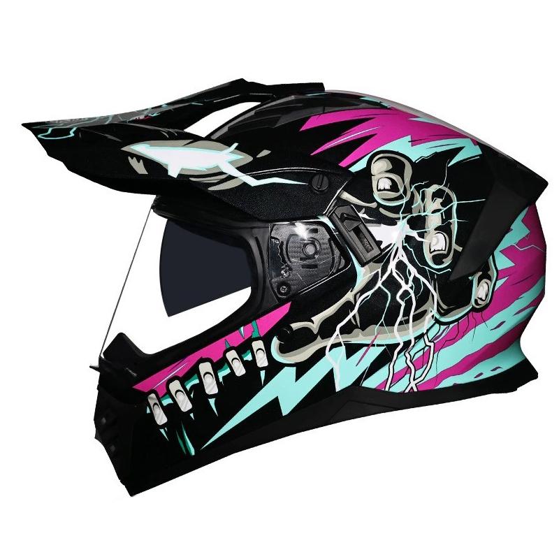 Adult Full Motorcycle Helmet Dual Lens Motocross Off Road Helmet Dirt Bike Racing Capacete Dirtbike Downhill AM DH Cross Helmet