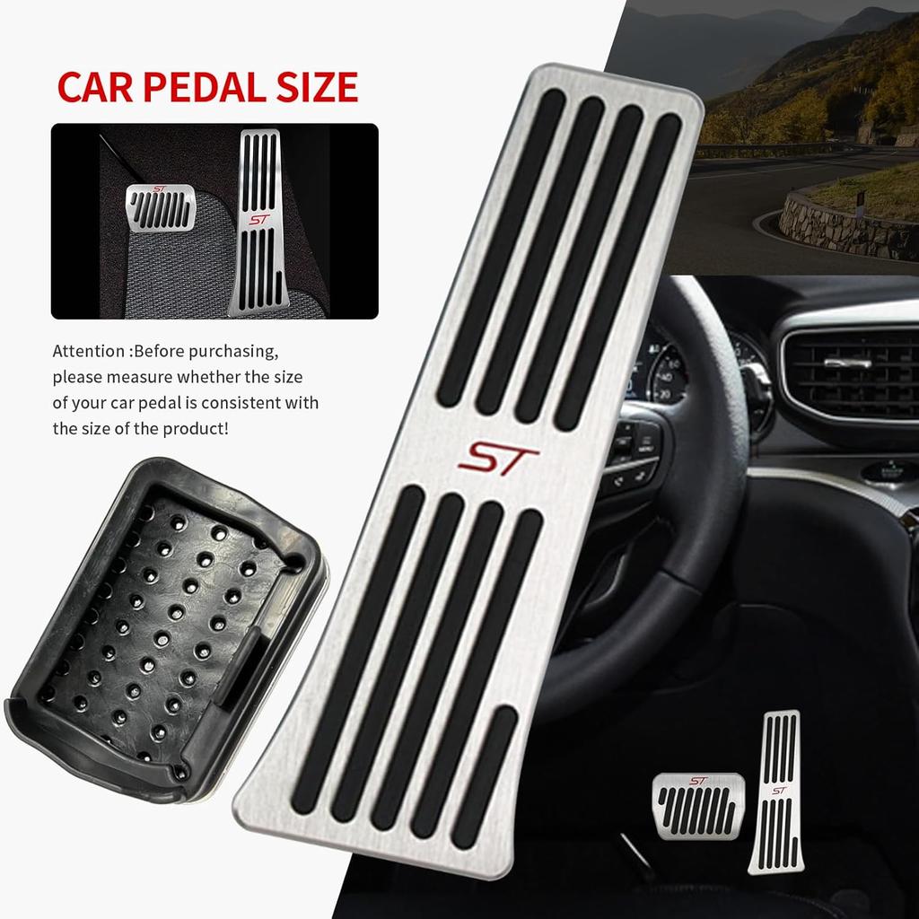 For Ford Explorer 2025 2024 - Aluminum Performance Pedals Set Non-Slip Accelerator And Brake Pedals Cover No Drill Brake Gas Accelerator Accessories