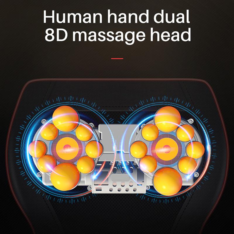 Electric Car Home Neck Massager Cervical Massage Kneading Shiatsu Massage Pillow with Vibration Heating for Neck Back Waist Body Relieve Pain