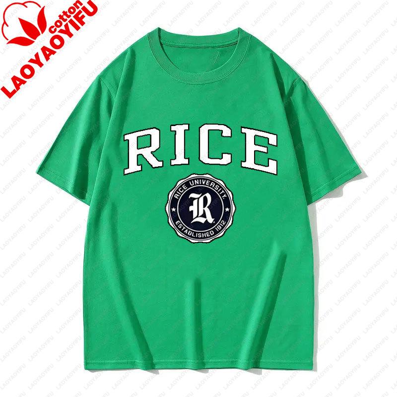 Rice University Established 1912 Casual Funny T Shirt Streetwear Cotton Crewneck Classics Personality Unisexs Sports Top T Shirts