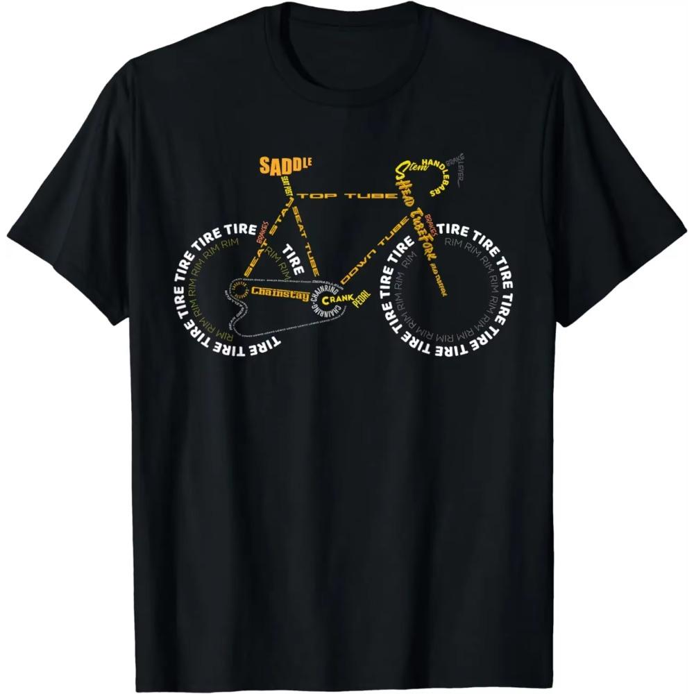 Bicycle Anatomy Shirt | Cute Cycling Is Life T-Shirt Gift T-Shirt  Men Clothing Tops  Graphic T Shirts  Streetwear  Camisas