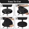 Round Stool Cover Leather, 2 Pack 13.4 Inches Round Faux Leather Stool Cover Waterproof Seat Cushion, Bar, Kitchen, Dining Room Slip Cover Home