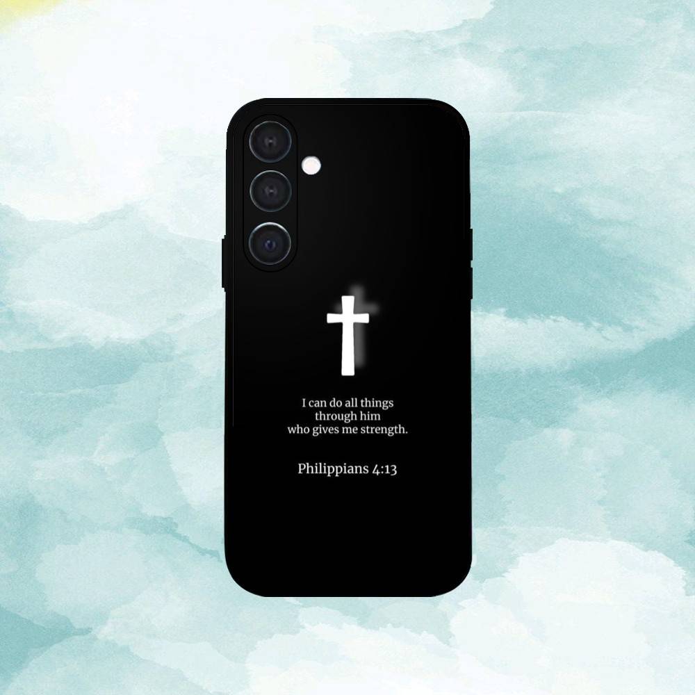 J-Jesus B-Bible Verse Phone Case For Samsung  A73,72,71,A52,51,40,41,A22,A32,31,A13, Soft Black Shell