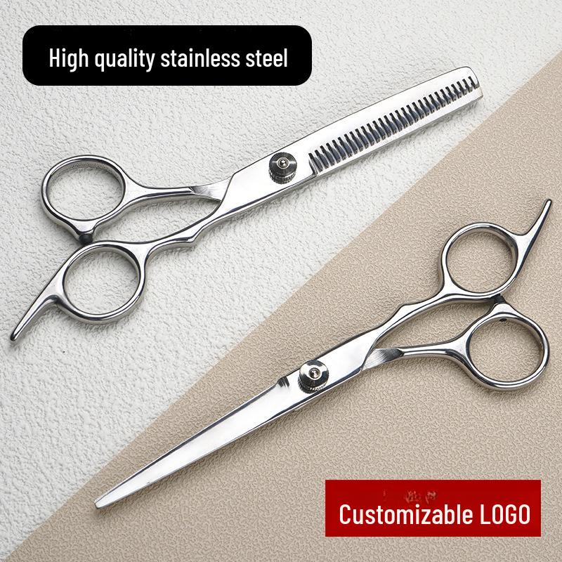 Stainless Steel Barber & Hairdressing Scissors Set: Flat Tooth & Thinning Options