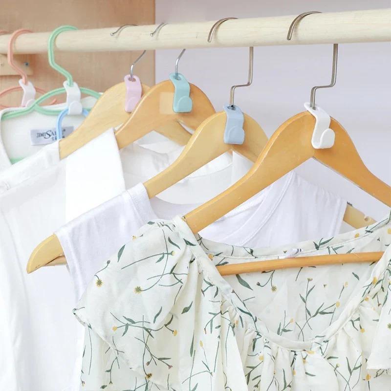 1/20/50Pcs Clothes Hanger Hooks Space Saving Closet Connector Hook Cascading Hanger Plastic Extender Clips Wardrobe Coat Organizer
