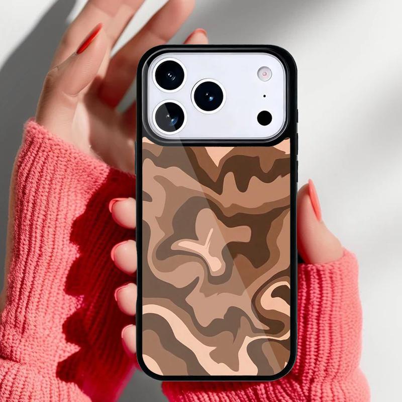 Latte Love Brown Heart Aesthetic soft Phone Case for iPhone 17 16 15 14 13 Pro Max Back Cover for 12 11 Pro Coque
