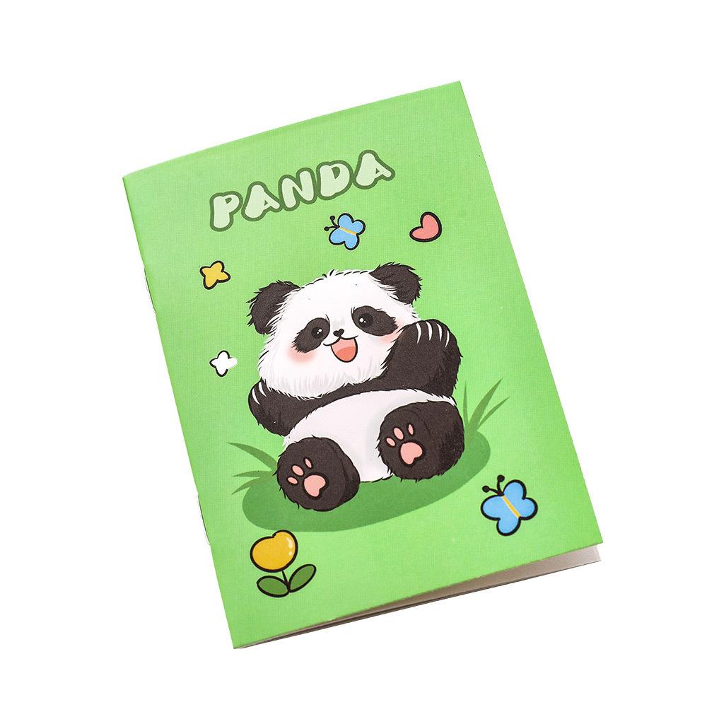 Niedliches Panda Mini Taschennotizbuch – Softcover, liniert, Studenten-Cartoon-Design
