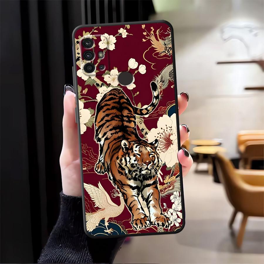Cool Tiger Leopard Case for Motorola Moto G52 G71 G22 Edge40 G51 G73 Edge 20 Pro 30 Lite G60s G32 G50 G53 G30 Phone Cover